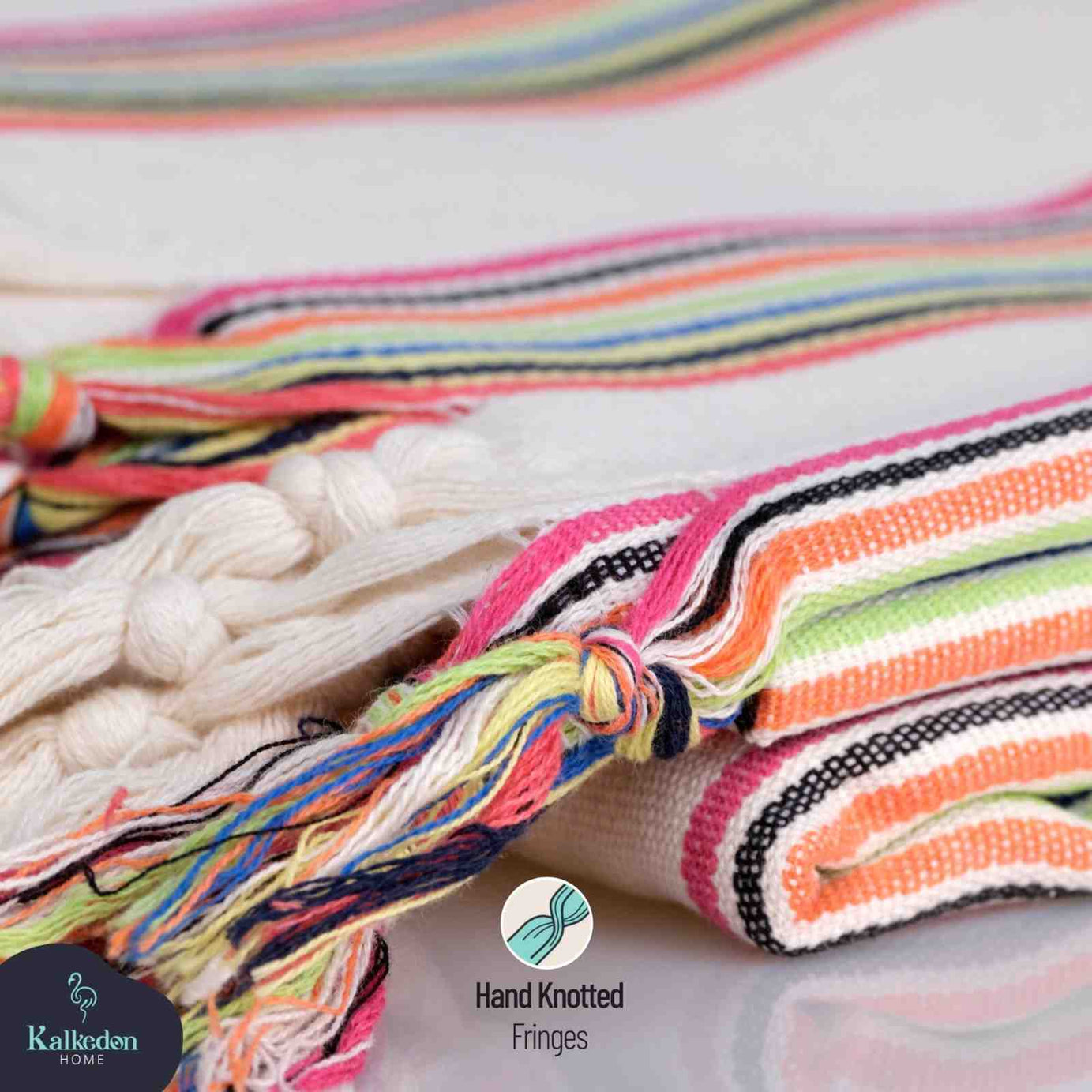 Rainbow Turkish Blanket Premium Luxury Colorful Style - LuxoraCraft
