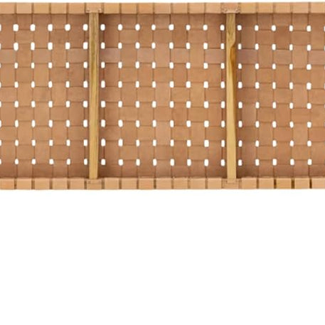 Woven Leather Headboard Back View Strap Pattern Artisan - LuxoraCraft