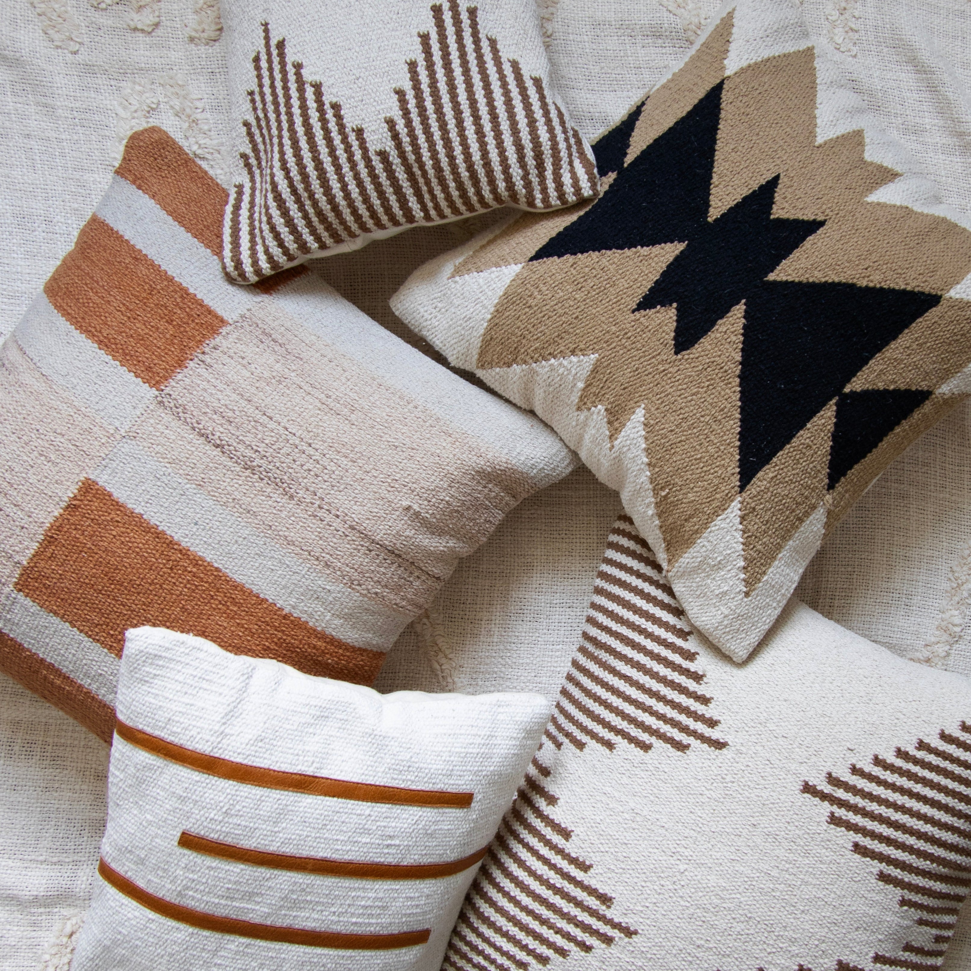 Tehran Pillow Cover – Neutral Kilim Inspired Boho Throw Pillow