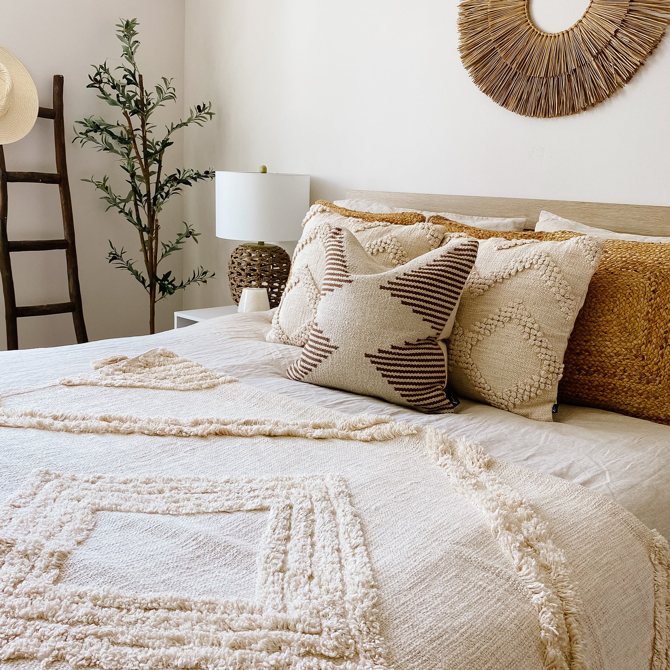 Tehran Pillow Cover – Neutral Kilim Inspired Boho Throw Pillow
