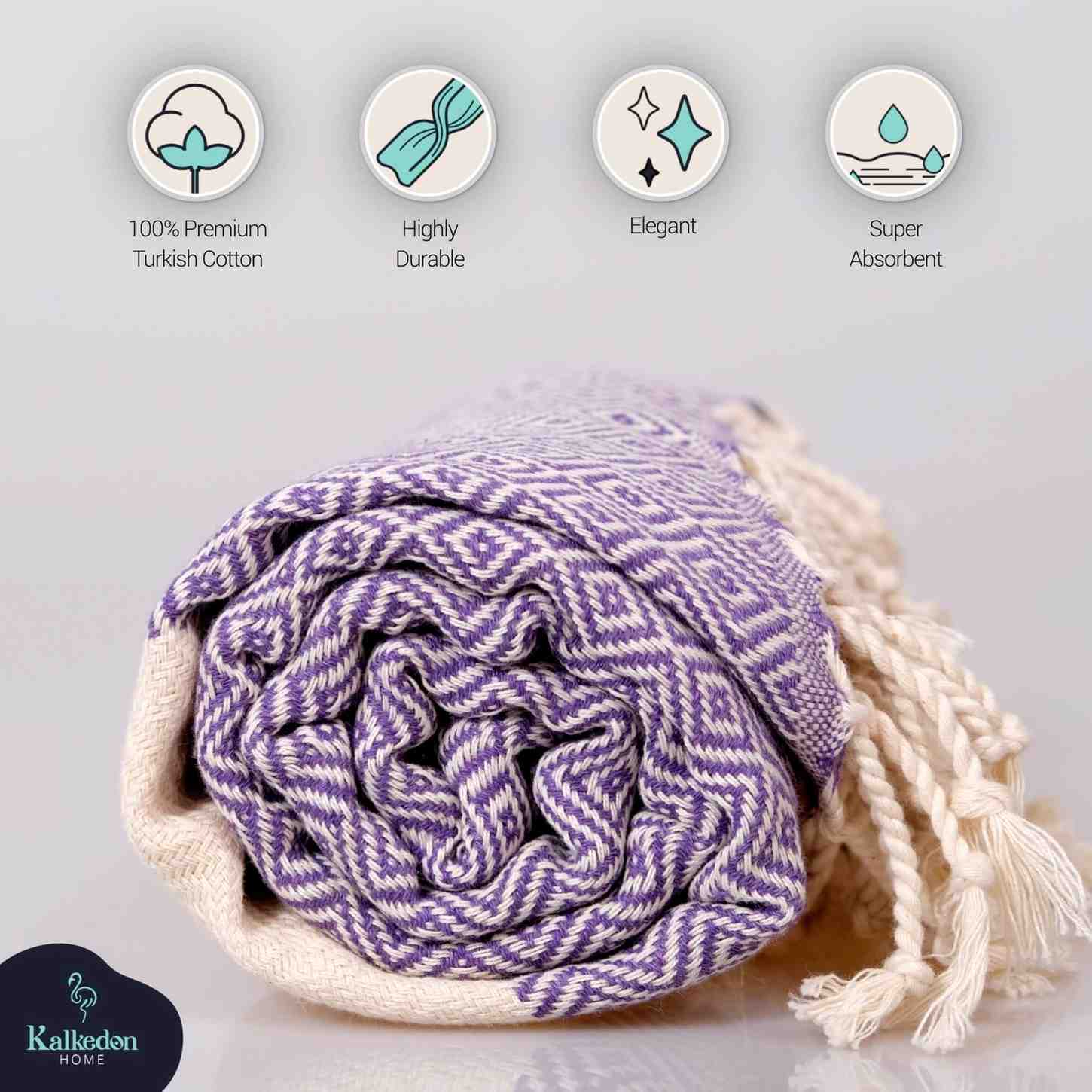 Diamond Hammam Towel Detail Premium Turkish Pattern - LuxoraCraft