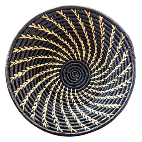Large Black White Woven African Basket