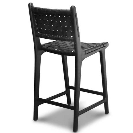 Sleek Black Counter Height Bar Stools for Kitchen Seating