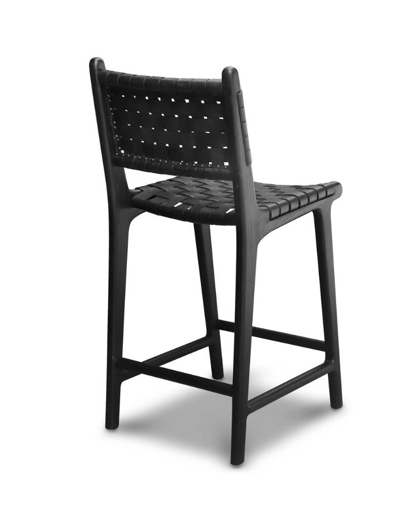 Sleek Black Counter Height Bar Stools for Kitchen Seating