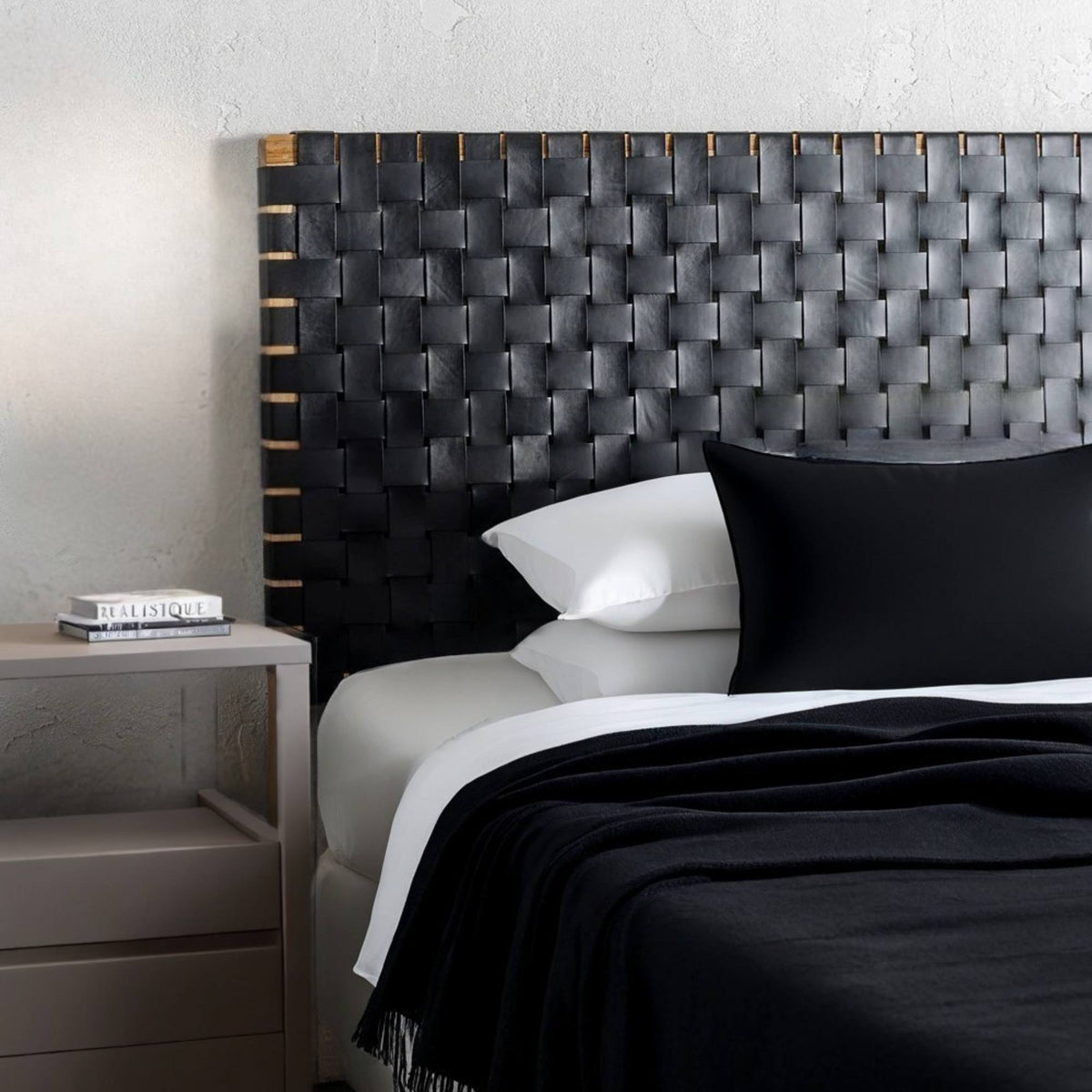 Custom Modern Leather Headboard Sleek Design Hanging - LuxoraCraft