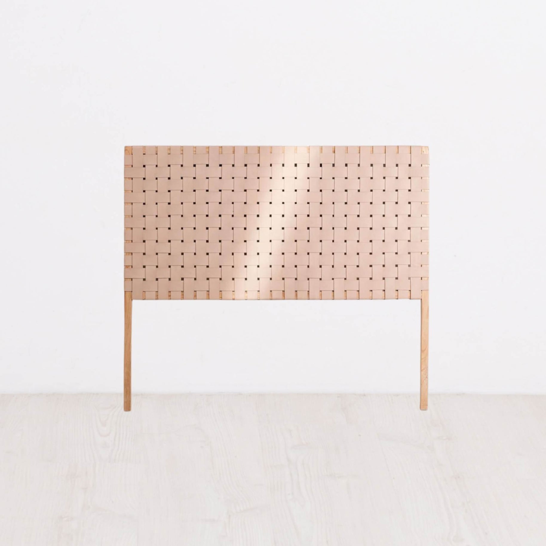 Full Grain Vegetable Tanned Leather Headboard Patina Detail - LuxoraCraft