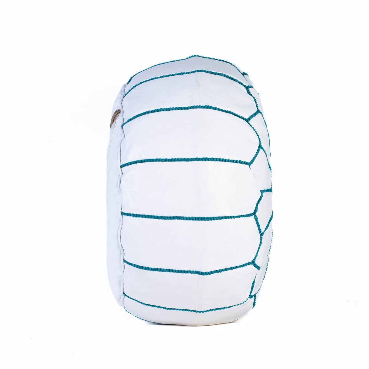 Blue Sky Moroccan Leather Ottoman Pouf - LuxoraCraft