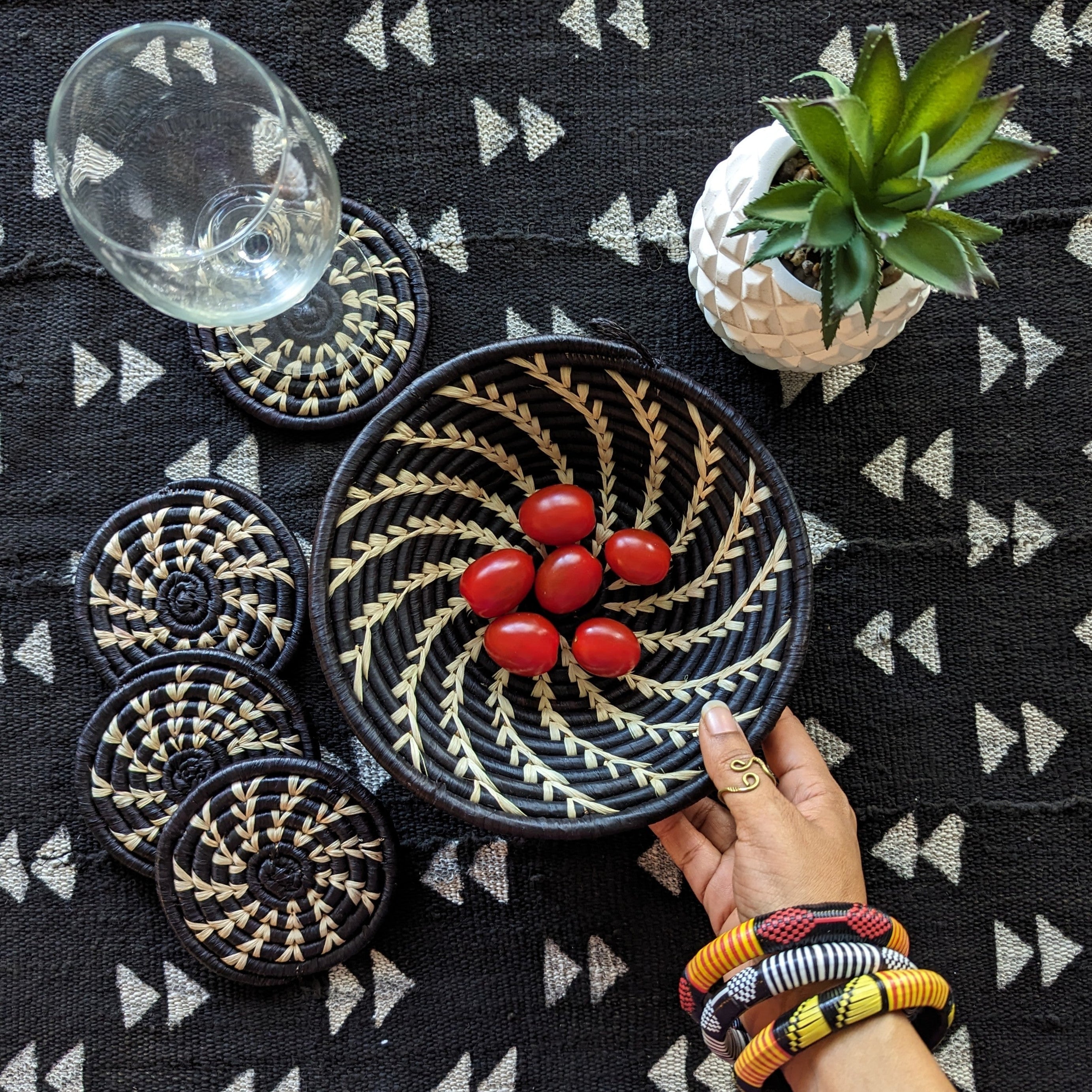 Small Woven Raffia African Baskets {Multiple Colors}