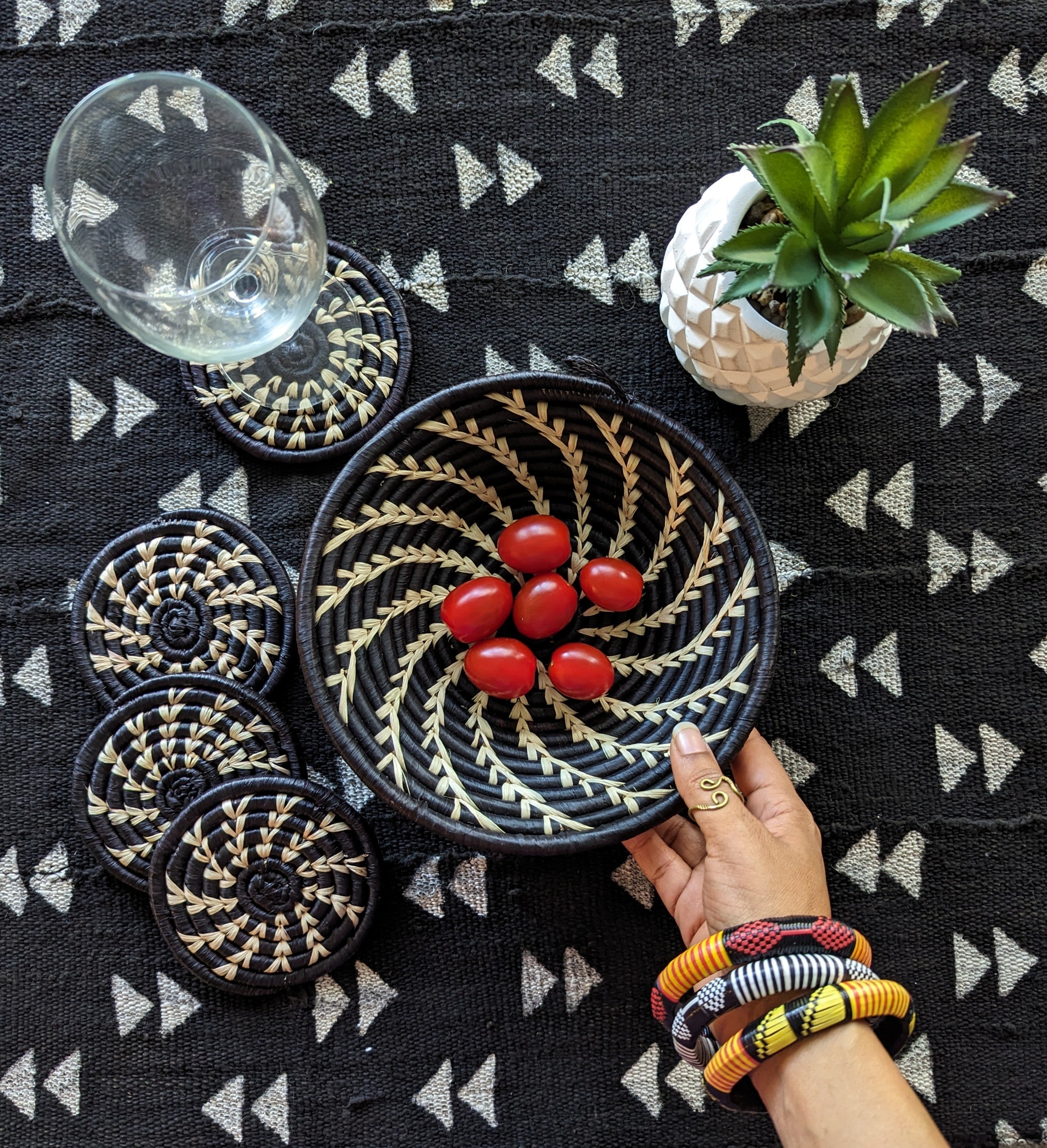 Small Woven Raffia African Baskets {Multiple Colors}