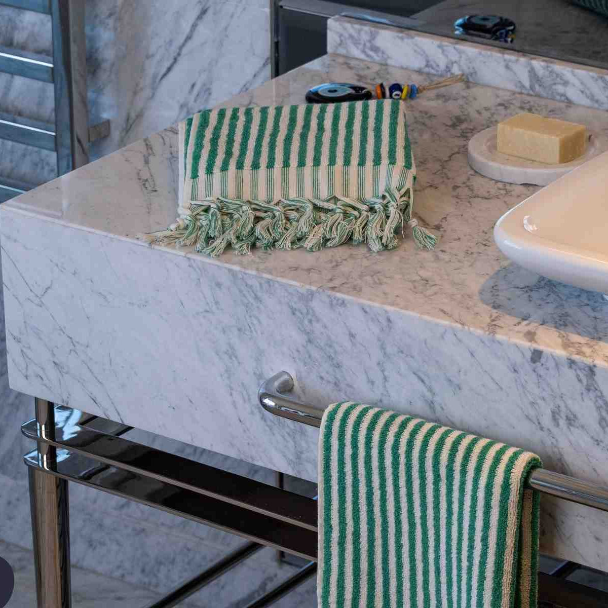 Striped Turkish Hand Towel Detail Premium Stripe Pattern - LuxoraCraft