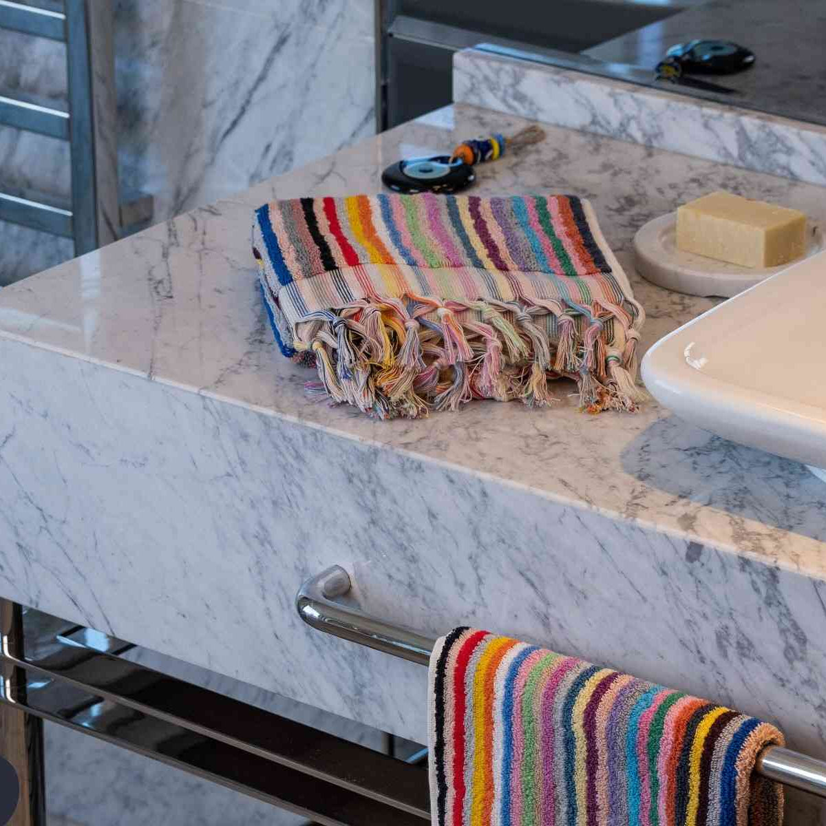 Striped Hand Towel Turkish Premium Luxury Style - LuxoraCraft