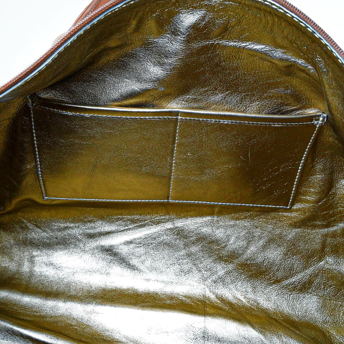 Gold Vintage Hand-Stitched Leather Duffel Bag Marrakech - LuxoraCraft