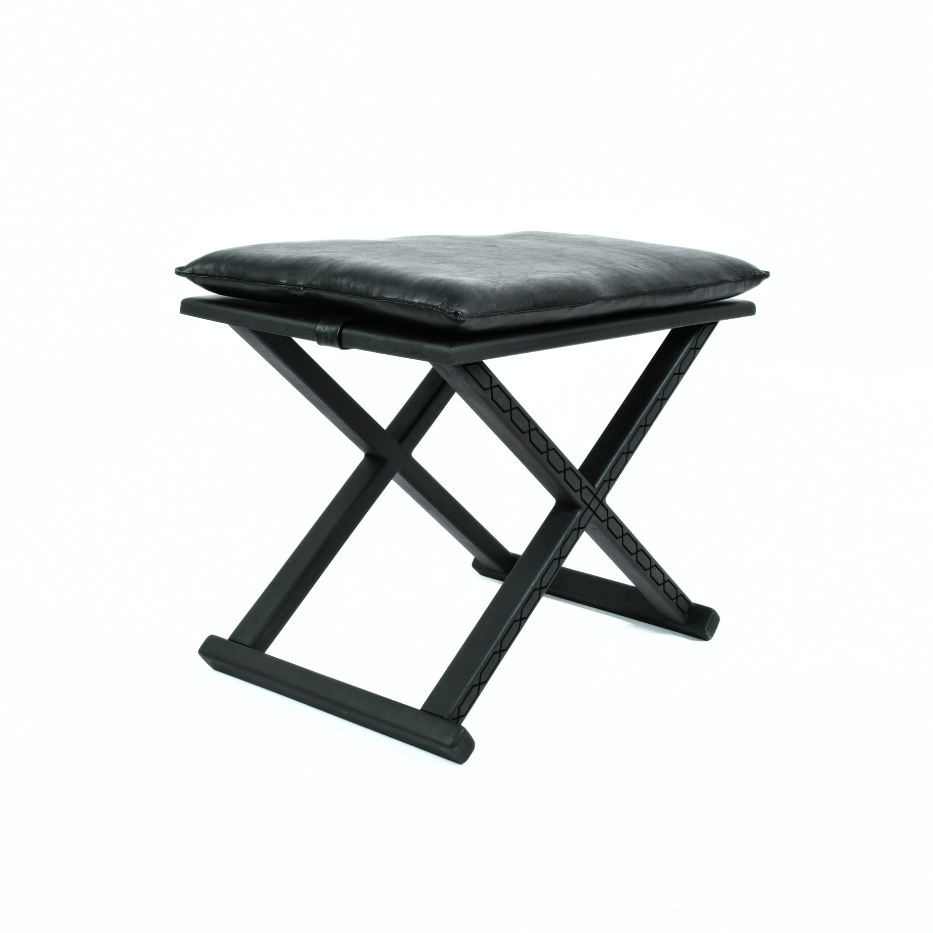 Handcrafted Black X Stool and Coffee Table – Dual 2-in-1 Functional Design