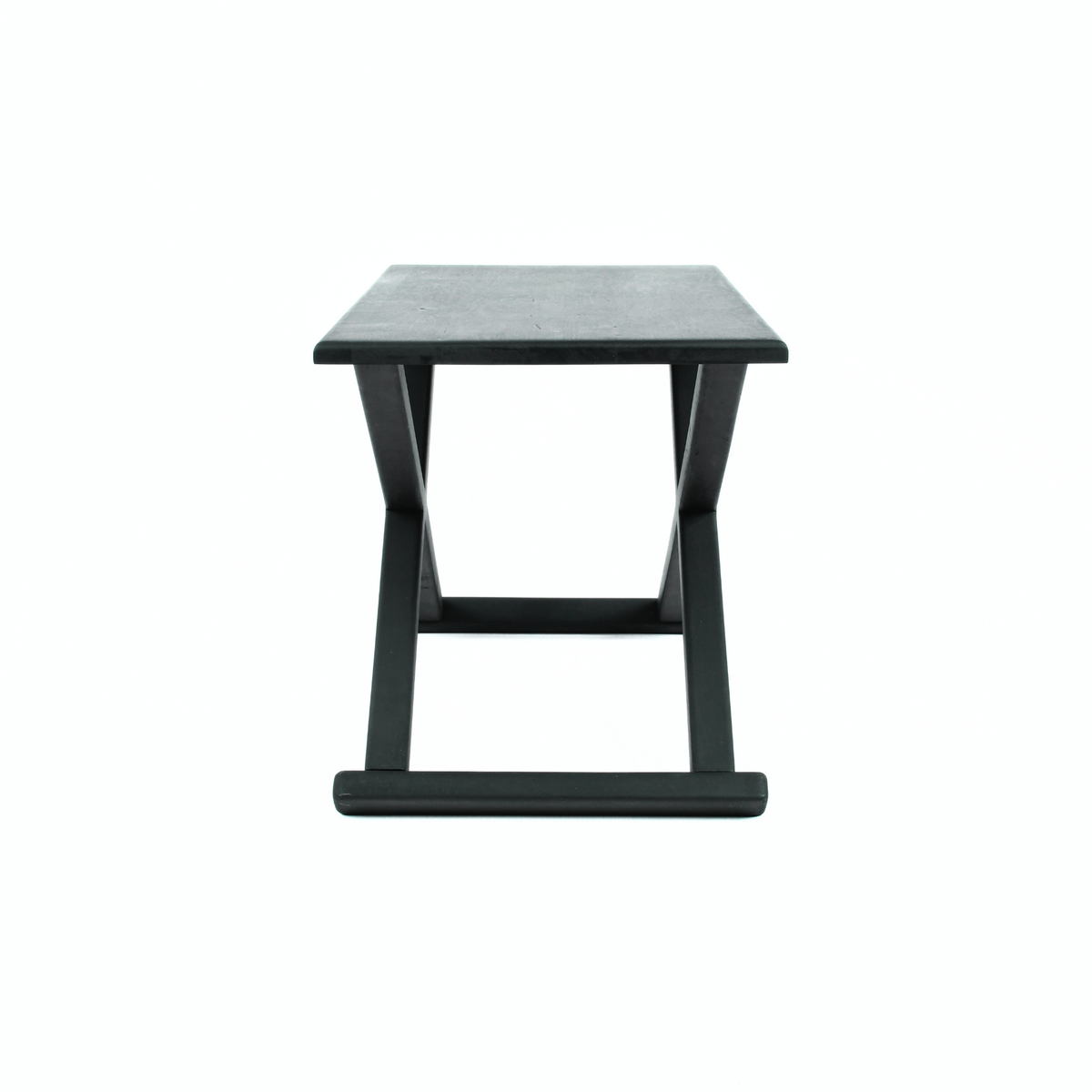 Black X Stool Side View Coffee Table Design Artisan - LuxoraCraft