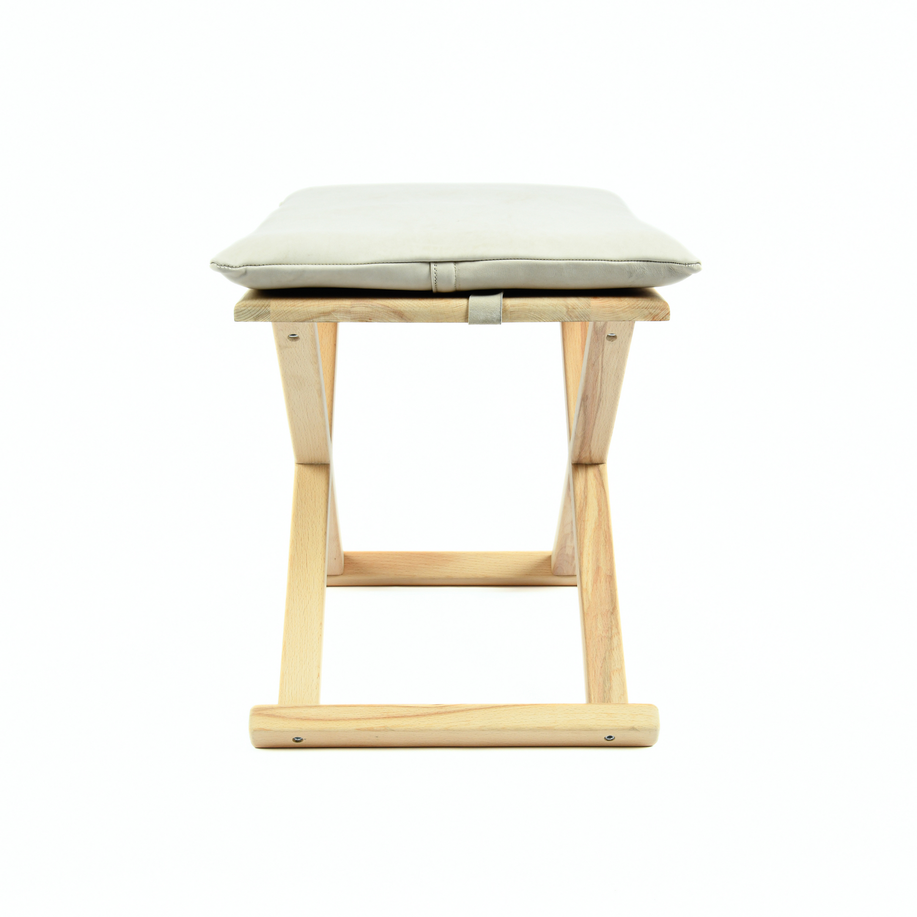 Handcrafted Natural Wood and Leather X Stool & Coffee Table – Versatile 2-in-1 Multipurpose Design