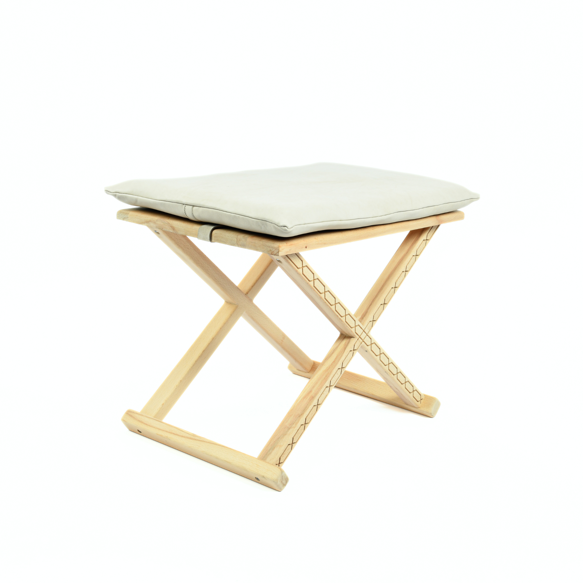 Handcrafted Natural Wood and Leather X Stool & Coffee Table – Versatile 2-in-1 Multipurpose Design
