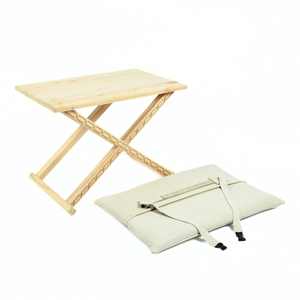 X Stool Coffee Table Side View Modern Functional Design - LuxoraCraft