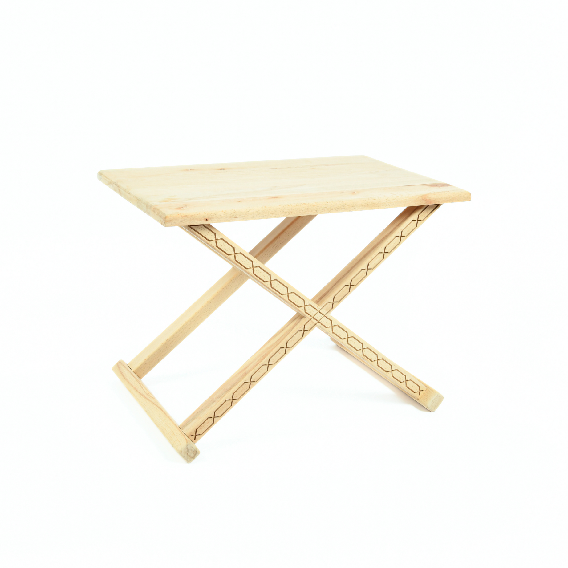 Handcrafted Natural Wood and Leather X Stool & Coffee Table – Versatile 2-in-1 Multipurpose Design