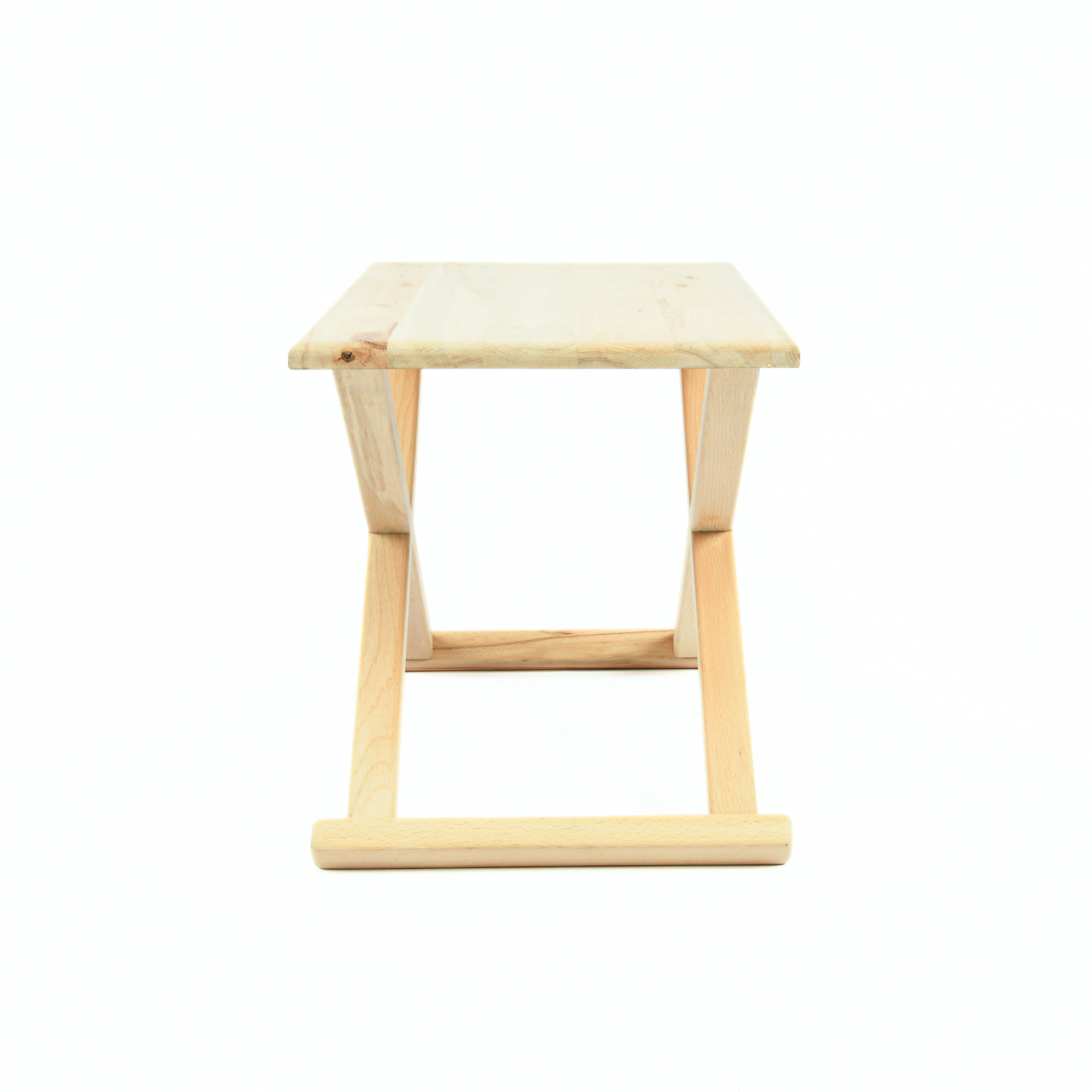 Handcrafted Natural Wood and Leather X Stool & Coffee Table – Versatile 2-in-1 Multipurpose Design