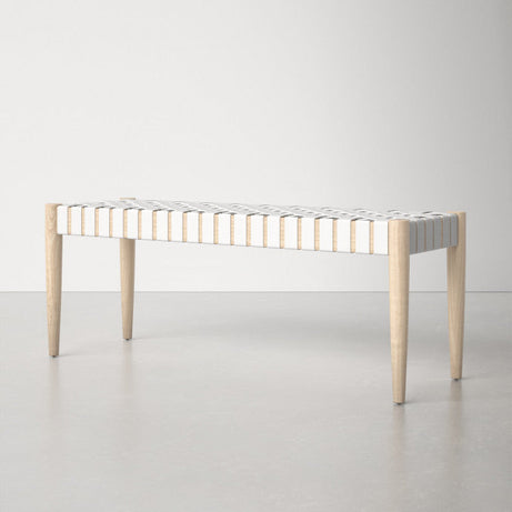Customizable Woven Leather Strap Bench