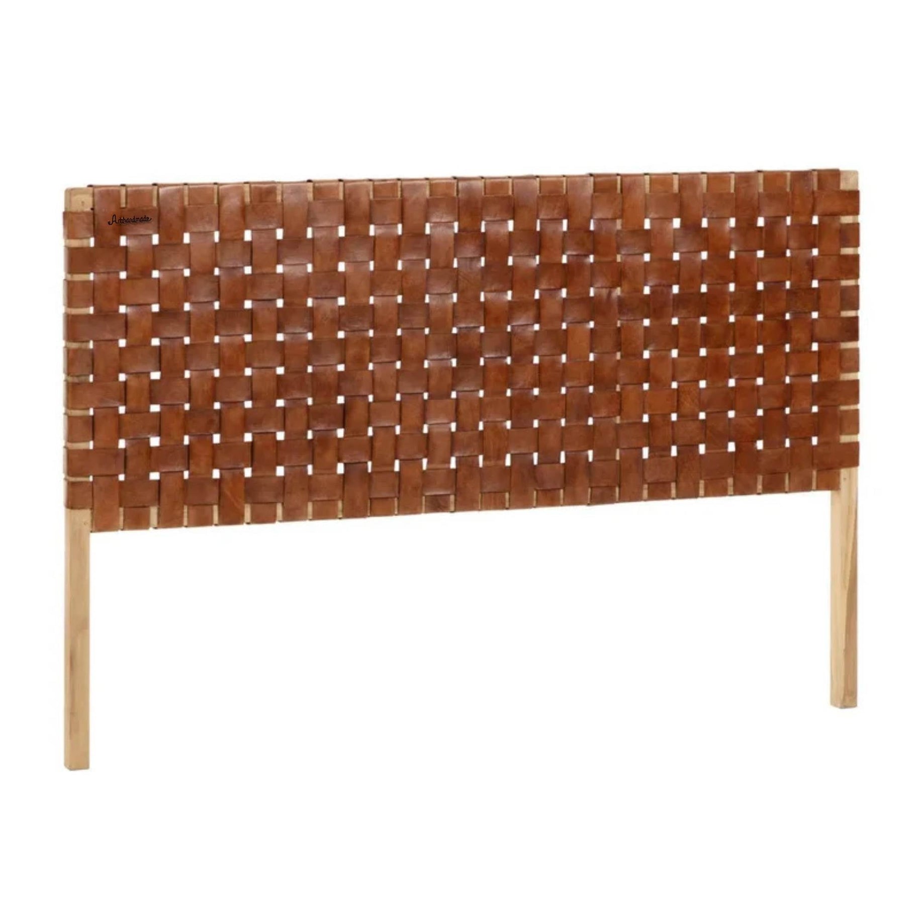 Full Grain Leather Strap Headboard Texture Close Up - LuxoraCraft